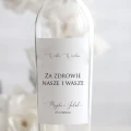 Weselne naklejki na butelkę minimalistyczne