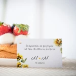 Karteczki do ciasta weselnego ze słonecznikami