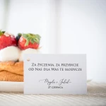 Karteczki do ciasta weselnego minimalistyczne