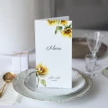 Karta menu lub harmonogram ze słonecznikami