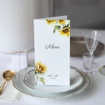 Karta menu lub harmonogram ze słonecznikami