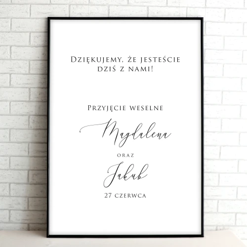 Tablica powitalna z imionami