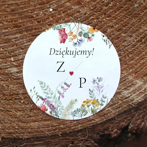 Naklejki ślubne z polnymi kwiatami - różne rozmiary