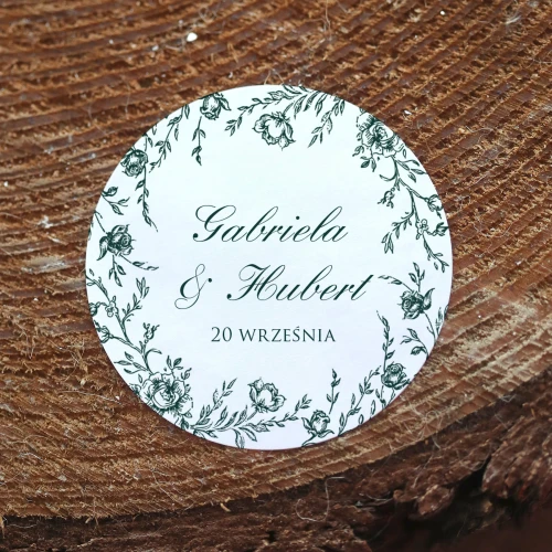 Naklejki ślubne - różne rozmiary - kolor zielona butelka
