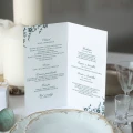 Karta menu lub harmonogram z kwiatami vintage flora - zieleń butelkowa