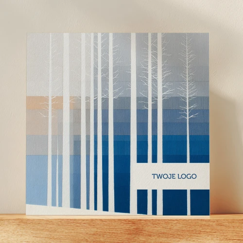 Minimalistyczne kartki firmowe na Boże Narodzenie - 14,5x14,5 cm rozkładane