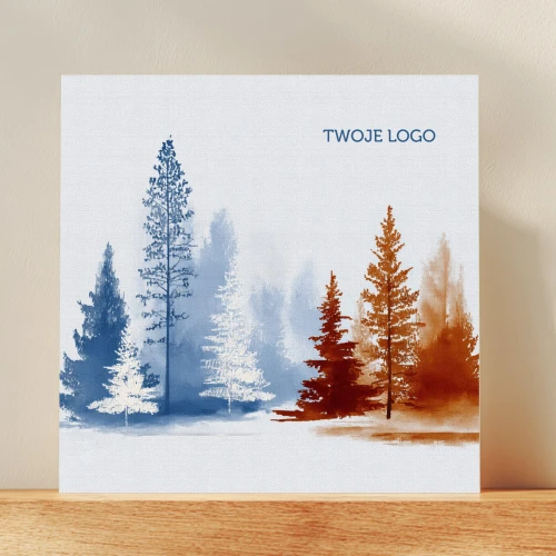 Minimalistyczbe kartki firmowe na Boże Narodzenie - 14,5x14,5 cm rozkładane