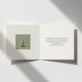 Kartki firmowe na Boże Narodzenie z zimową choinką - 14,5x14,5 cm rozkładane - green sage