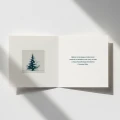 Kartki firmowe na Boże Narodzenie z zimową choinką - 14,5x14,5 cm rozkładane