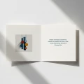 Geometryczne firmowe na Boże Narodzenie z zimową choinką - 14,5x14,5 cm rozkładane