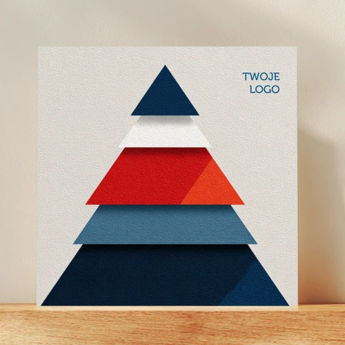 Proste kartki firmowe z logo na Boże Narodzenie - 14,5x14,5 cm rozkładane