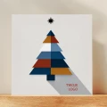 Proste kartki firmowe z logo na Boże Narodzenie - 14,5x14,5 cm rozkładane