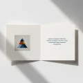 Proste kartki firmowe z logo na Boże Narodzenie - 14,5x14,5 cm rozkładane