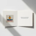 Kartki firmowe z logo na Boże Narodzenie - Merry Christmas- 14,5x14,5 cm rozkładane
