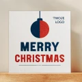 Kartki firmowe z logo na Boże Narodzenie - Merry Christmas- 14,5x14,5 cm rozkładane