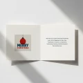Kartki firmowe z logo na Boże Narodzenie - Merry Christmas- 14,5x14,5 cm rozkładane