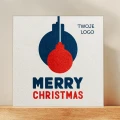 Kartki firmowe z logo na Boże Narodzenie - Merry Christmas- 14,5x14,5 cm rozkładane