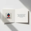 Kartki firmowe z logo na Boże Narodzenie - Merry Christmas- 14,5x14,5 cm rozkładane