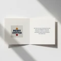 Kartki firmowe z logo na Boże Narodzenie - Merry Christmas- 14,5x14,5 cm rozkładane