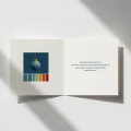 Proste kartki firmowe z logo na Boże Narodzenie - 14,5x14,5 cm rozkładane