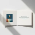 Proste kartki firmowe z logo na Boże Narodzenie - 14,5x14,5 cm rozkładane