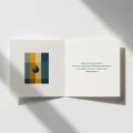 Proste kartki firmowe z logo na Boże Narodzenie - 14,5x14,5 cm rozkładane