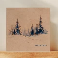 Eko kartki firmowe na Boże Narodzenie - zimowy las - 14,5x14,5 cm