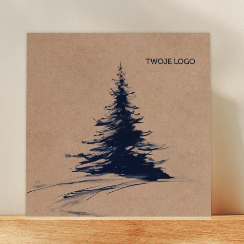 Eko kartki firmowe na Boże Narodzenie - zimowa choinka - 14,5x14,5 cm