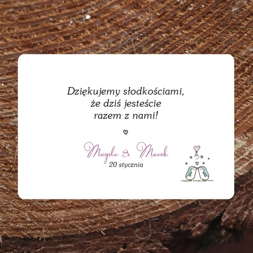 Naklejki na ciasto weselne z pingwinami