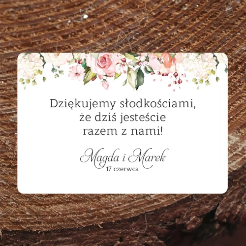 Naklejki na ciasto weselne z różami