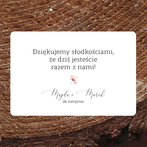 Naklejki na ciasto weselne z różowym kwiatuszkiem