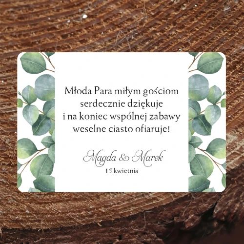 Naklejki na ciasto weselne
