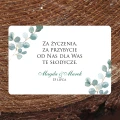 Naklejki na ciasto weselne z liśćmi eukaliptusa