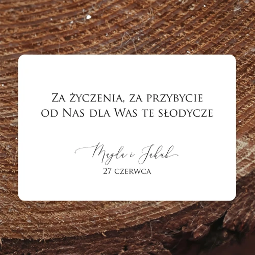 Naklejki na ciasto weselne minimalistyczne