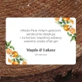 Naklejki na ciasto weselne z pomarańczami