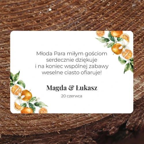 Naklejki na ciasto weselne