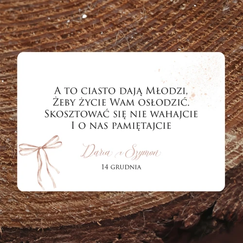 Naklejki na ciasto weselne