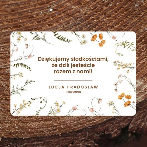 Naklejki na ciasto weselne z polnymi kwiatami