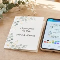 Druk zaproszeń ślubnych z AI – składane do 10 × 15 cm z Twojego projektu