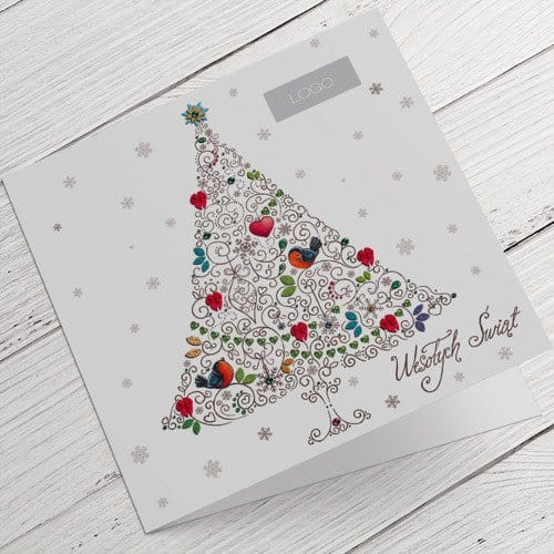 Kartka Firmowa Boże Narodzenie perłowa drukowana D284PI