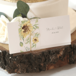 Zaproszenia ślubne z kolekcji romantycznej z motywem słoneczników