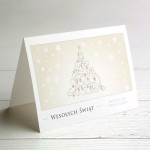 Kartki Bożonarodzeniowe dla firm wzór z delikatną choinką - 10x15 cm