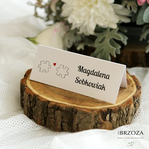 Winietki drukowane z kolekcji puzzle - wzór czerwony