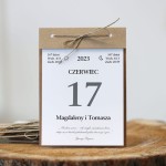 Zaproszenie ślubne kartka z kalendarza