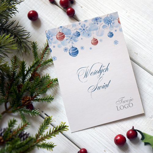 Delikatne kartki firmowe na Boże Narodzenie - 12x17 cm