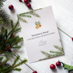Delikatne kartki firmowe na święta z dzwonkami - 12x17 cm