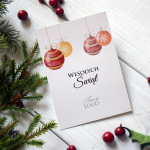 Kolorowe kartki firmowe z bombkami - 12x17 cm