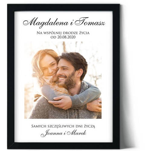 Plakat ze zdjęciem Pary Młodej, prezent na ślub