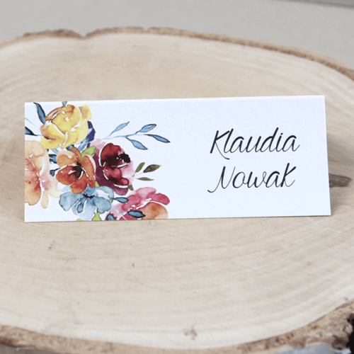 Winietki  z wielokolorowym motywem kwiatowym