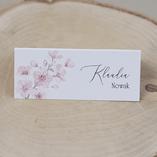 Winietki  z malowanymi kwiatami jabłoni